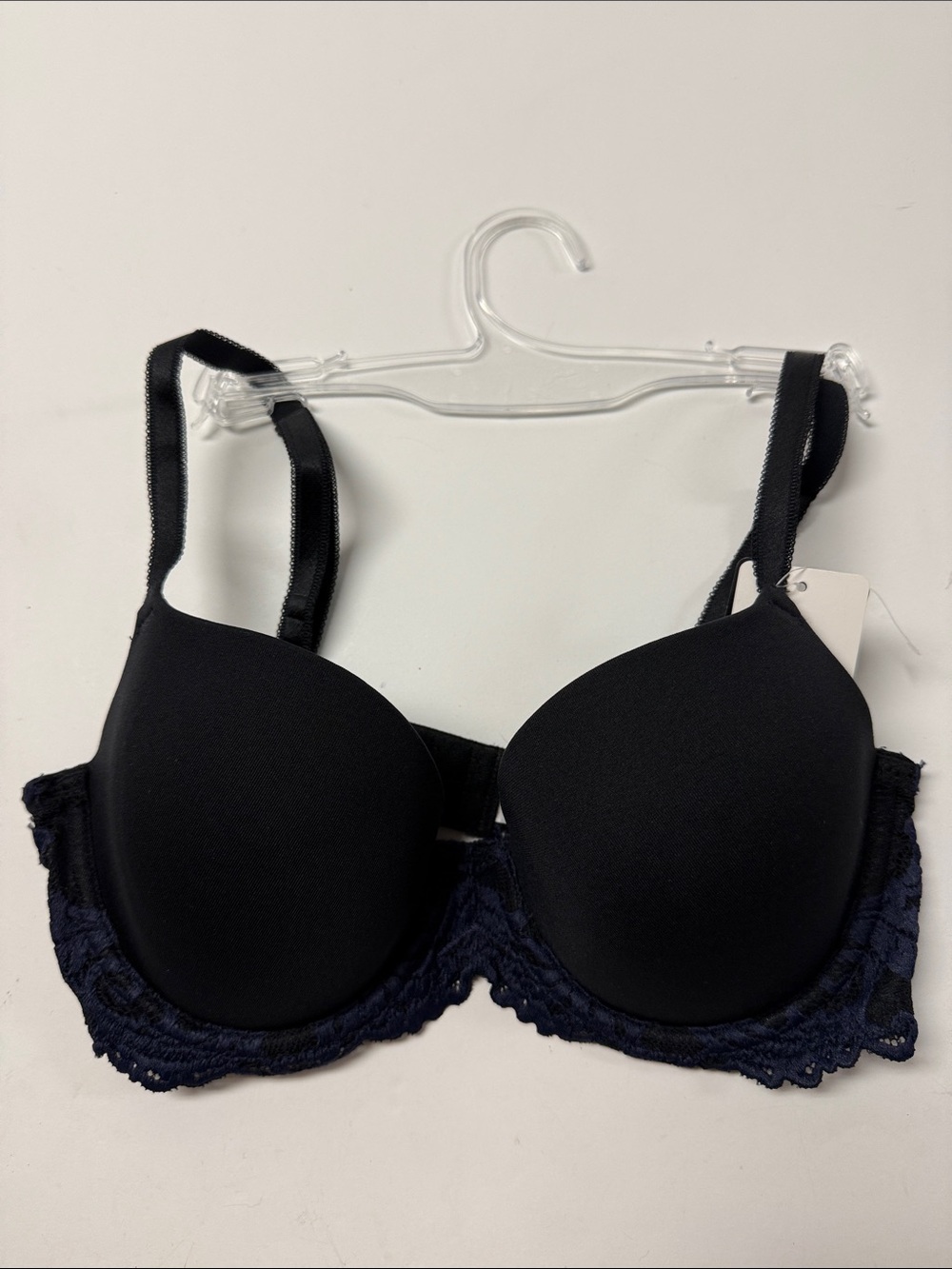 Wacoal Black with blue Lace-Trim Bra